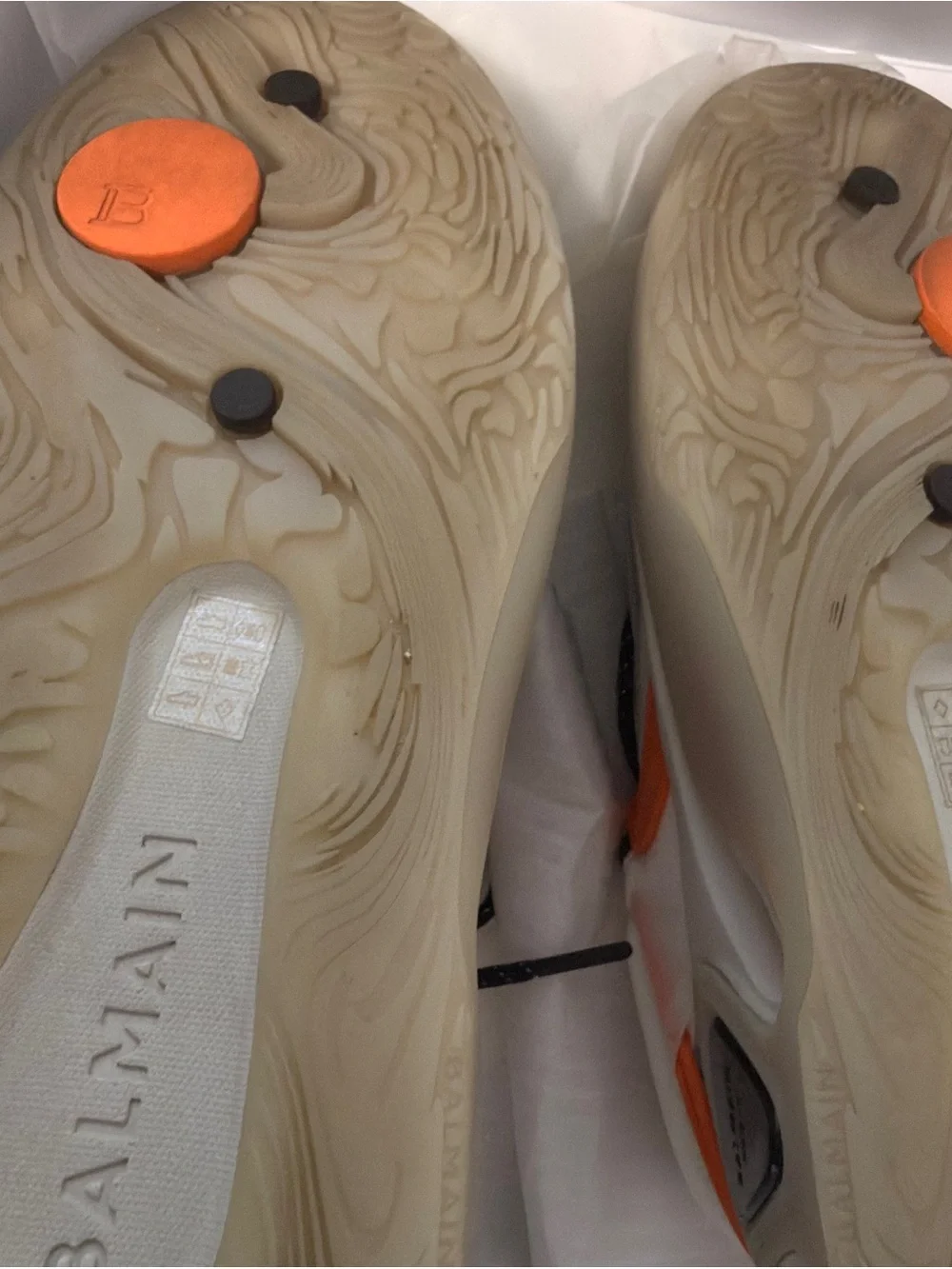 Balmain B-Runner Men’s White Orange Gray Sneakers and Box